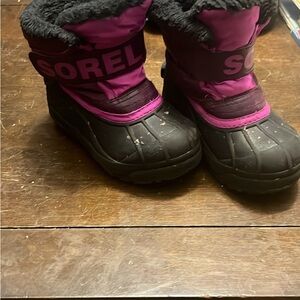 Sorel Black and Pink Snow Boots